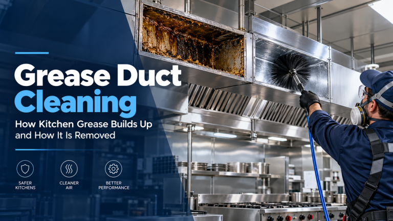 Grease builds up inside hidden kitchen ducts during cooking. Learn how grease duct cleaning works, why deposits form and when professional cleaning is needed.